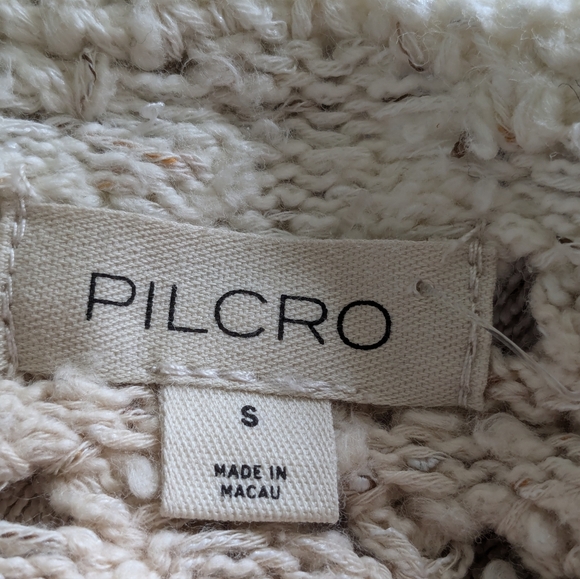 🍦🩷 Anthropologie Pilcro Cotton Blend Palmer Open-Stitch Knit Pullover, S - Picture 5 of 11